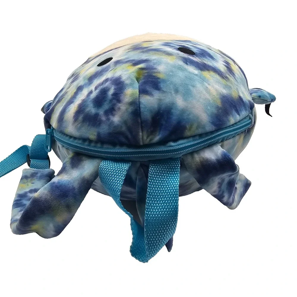 Squishmallows Luther Blue Tie Dye Shark Plush Backpack Adjustable Straps 12 in